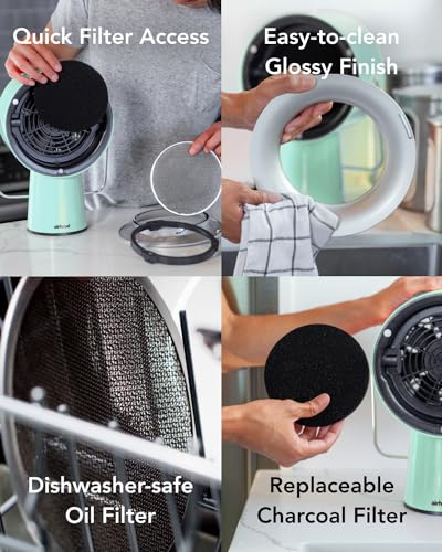 Portable Kitchen Exhaust Fan with 5 Activated Charcoal Air Filters B802219