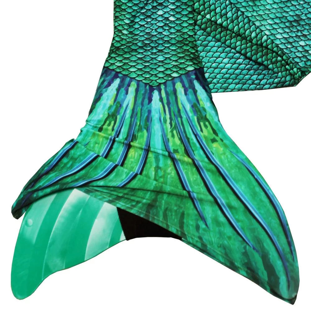 Green Mermaid Tail and Monofin Swim Set Q1477