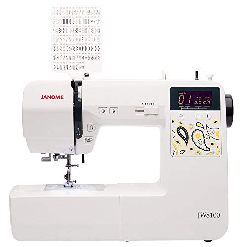 Computerized Sewing Machine with 100 Stitches, 7 Buttonholes, Hard Cover, Extension Table and 22 Accessories C753033