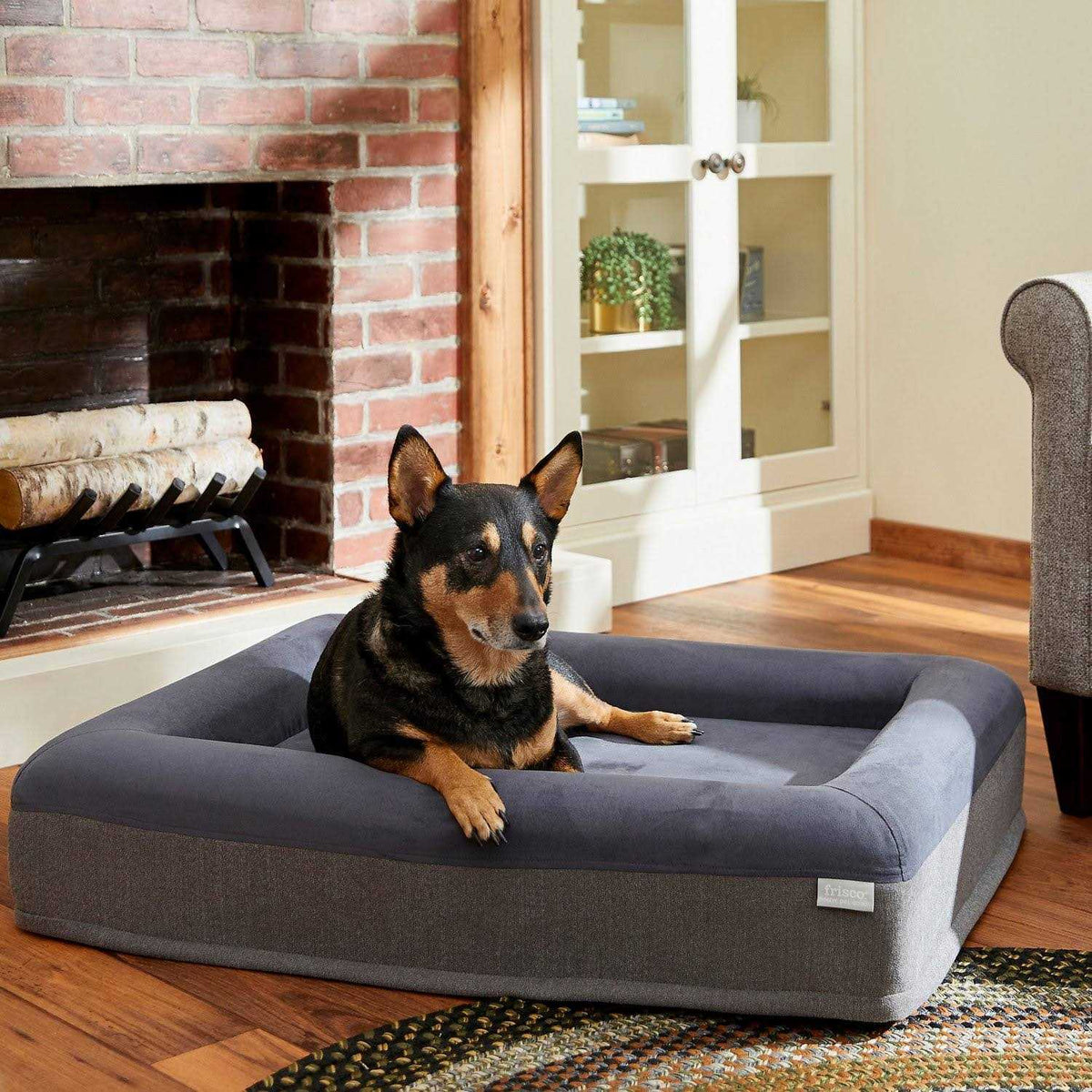Orthopedic Rectangular Bolster Cat Dog Bed E89775