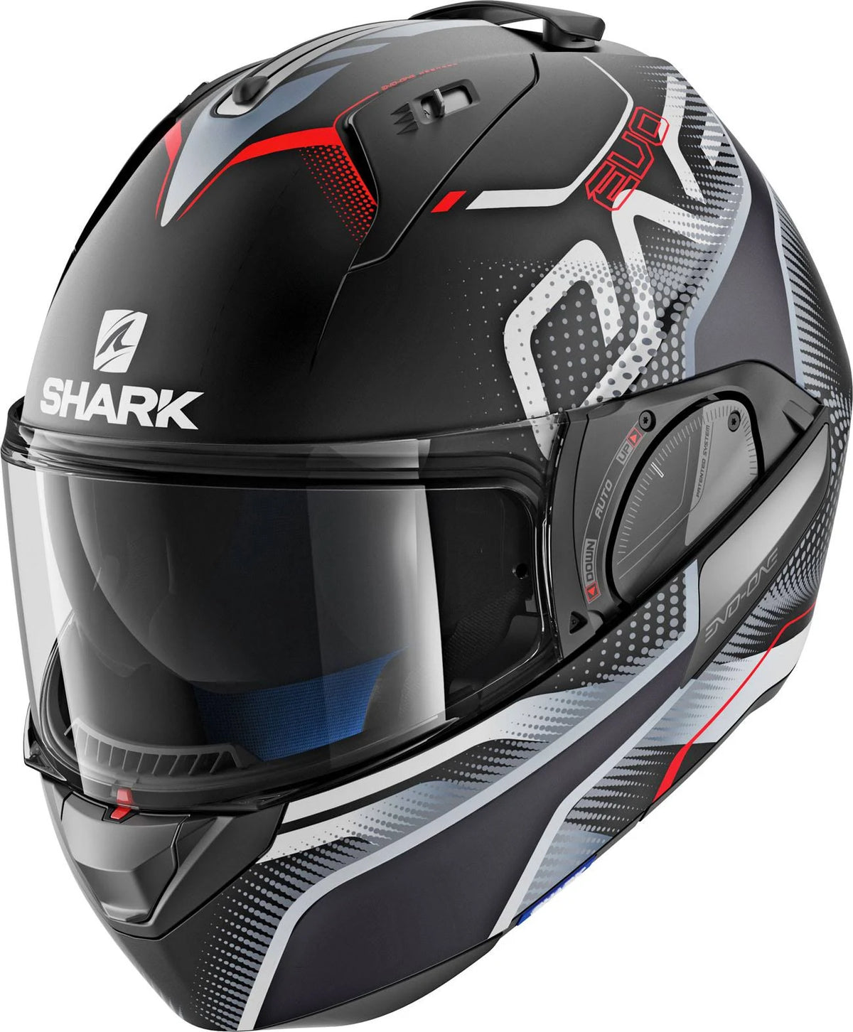 Black-Silver-Red Motorcycle Helmet D1094