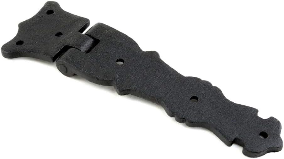 Black Wrought Iron Door Strap Hinge 5.5 L Fleur De Lis Rust Resistant Pack Of 4 L774