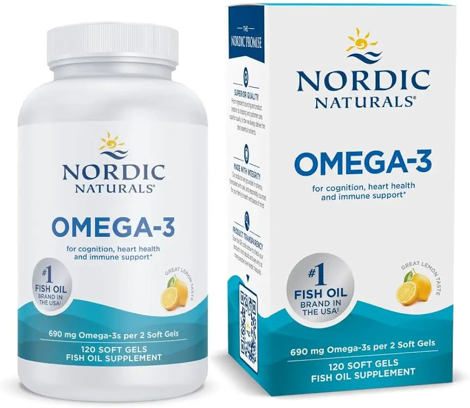 Lemon Flavor 120 Soft Gels 690 mg Omega-3 Fish Oil E353