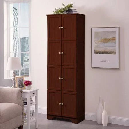 8 Door Brown Accent Cabinet E4459