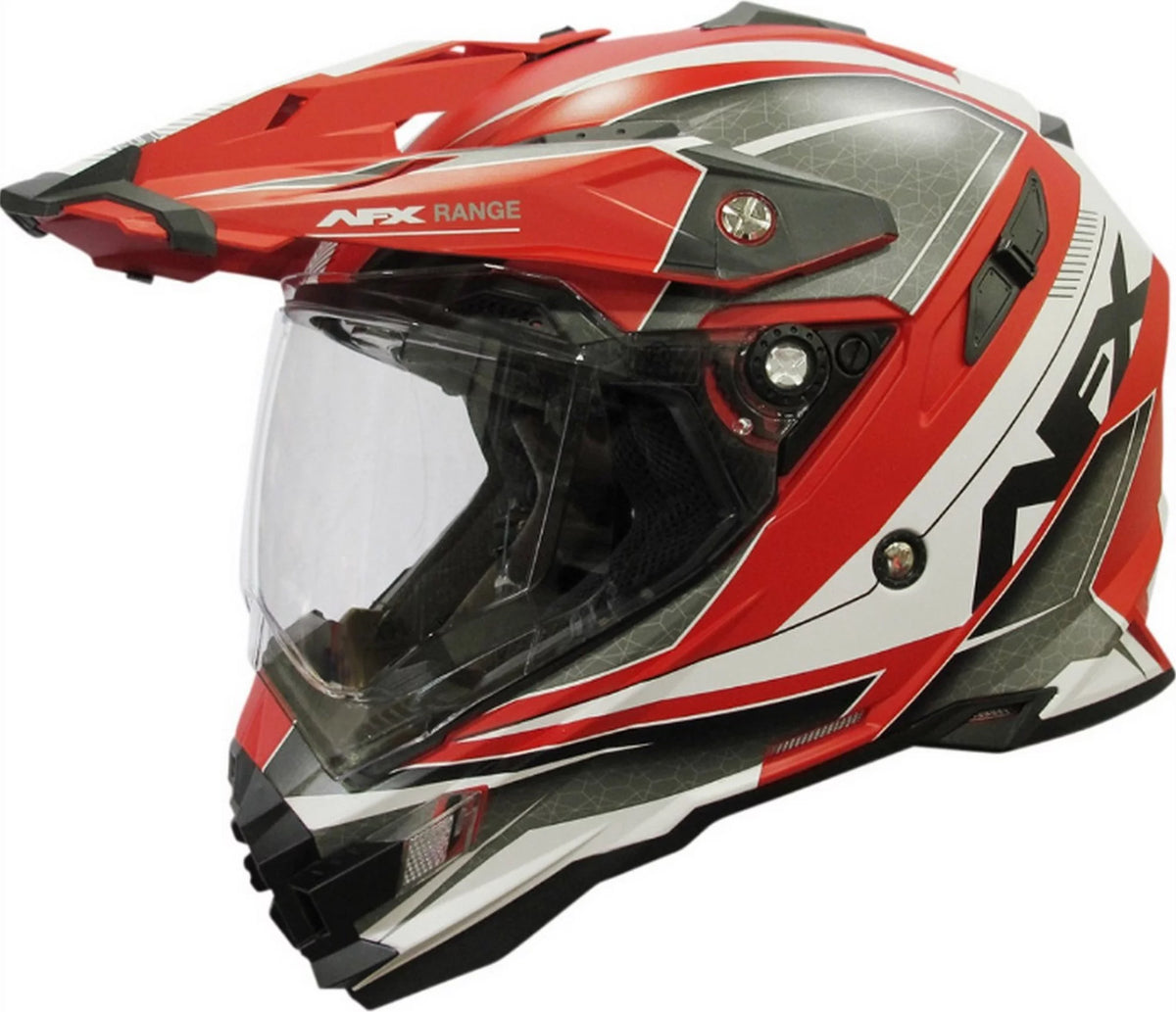 Matte Red Dual Sport Motorcycle Helmet O376246