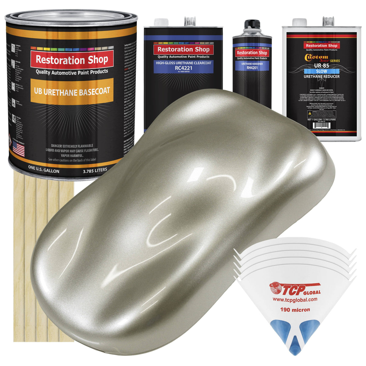 1 Gallon Auto Paint Kit Urethane Basecoat Clearcoat V480681