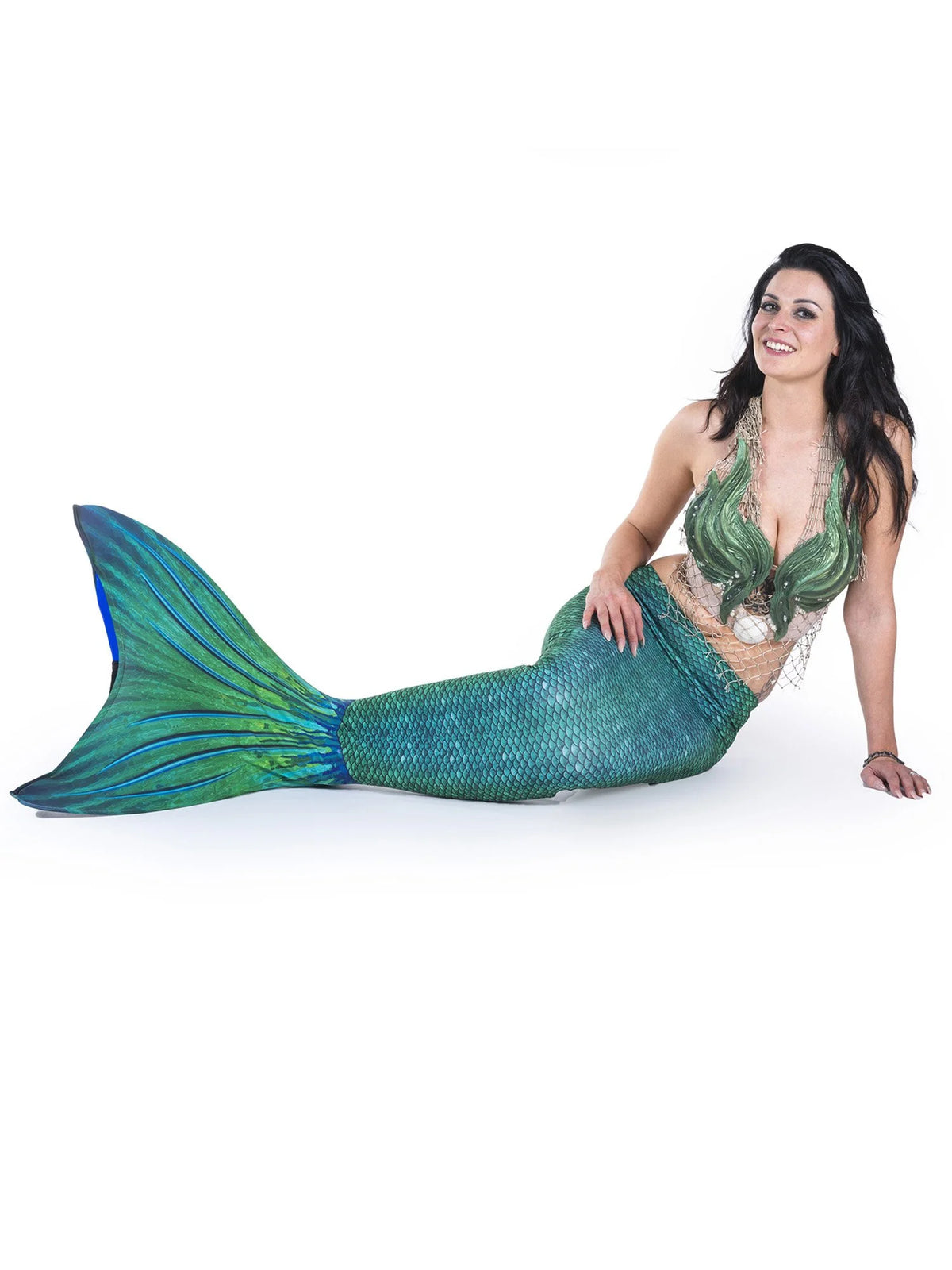 Green Mermaid Tail and Monofin Swim Set Q1477