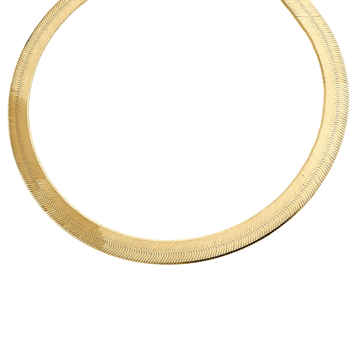 10K Yellow Gold Solid Herringbone Chain Necklace 20 Inch B42570