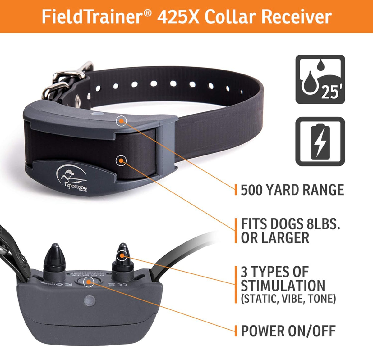Electronic Dog Training Collar with Remote, 500 Yard Range, Waterproof, Rechargeable G52435