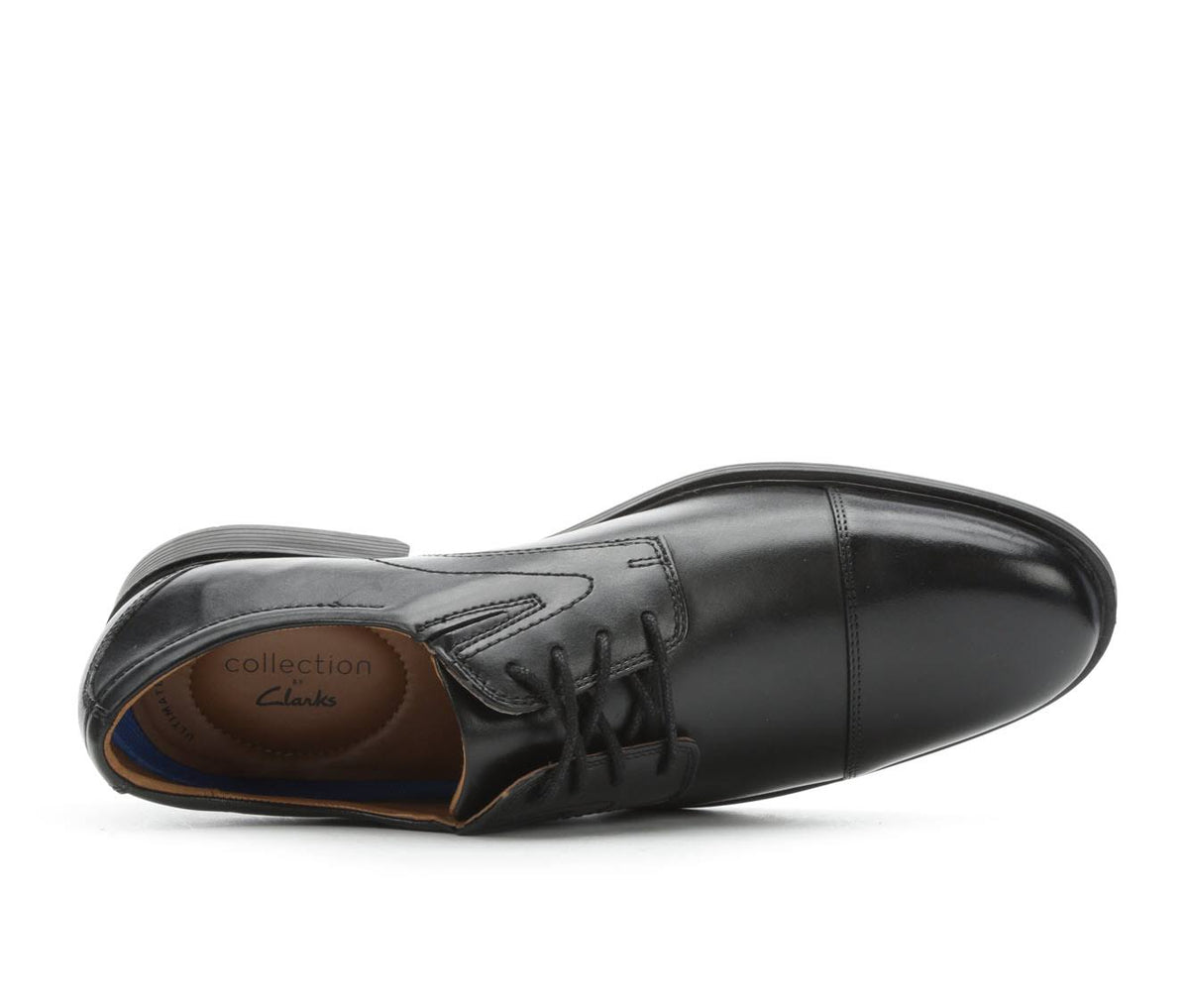 Clarks Mens Whiddon Cap Black Leather Size 14 V366
