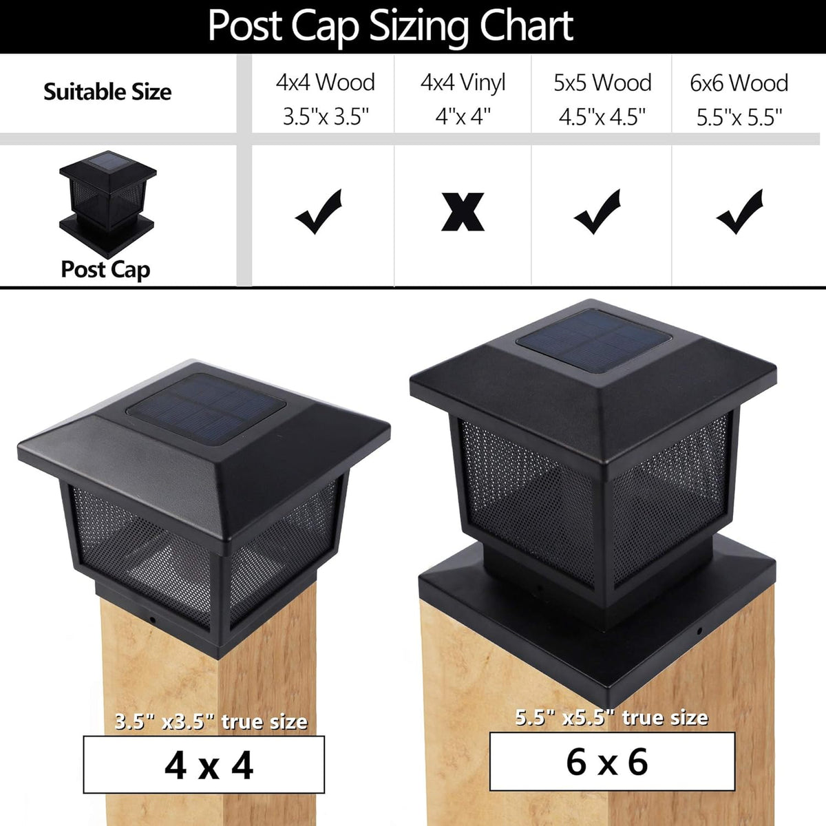 6 Pack Solar Flame Post Lights Z90592