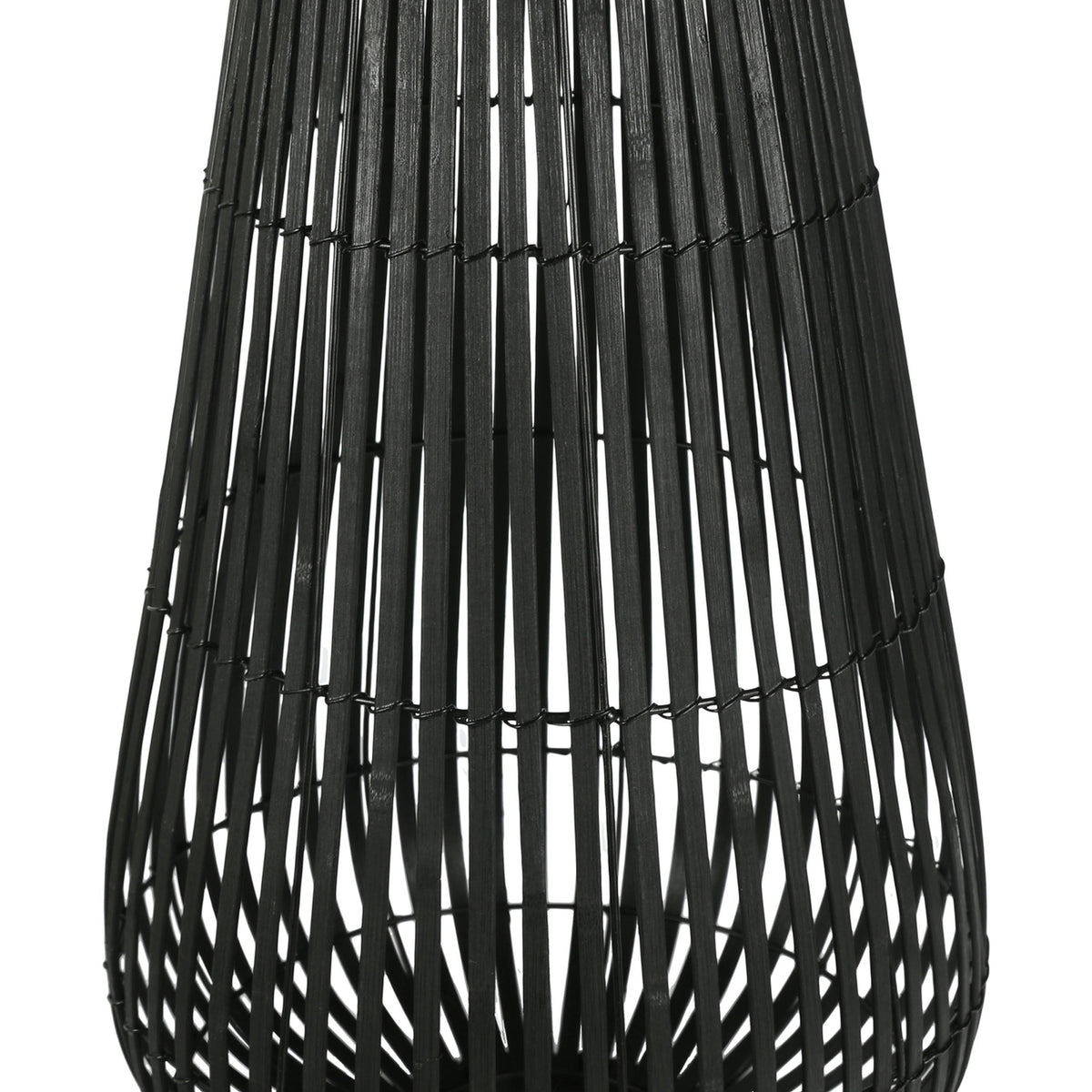 Black Tear Drop Shaped Metal Frame Lantern X3290