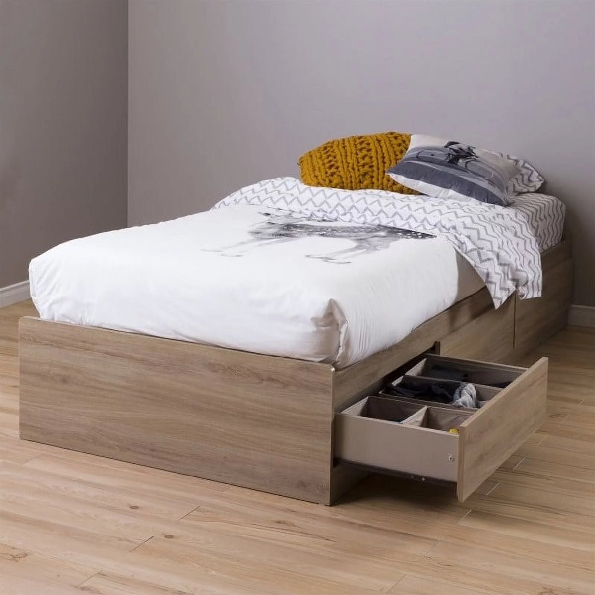 Twin Mates Bed with 3 Drawers C361