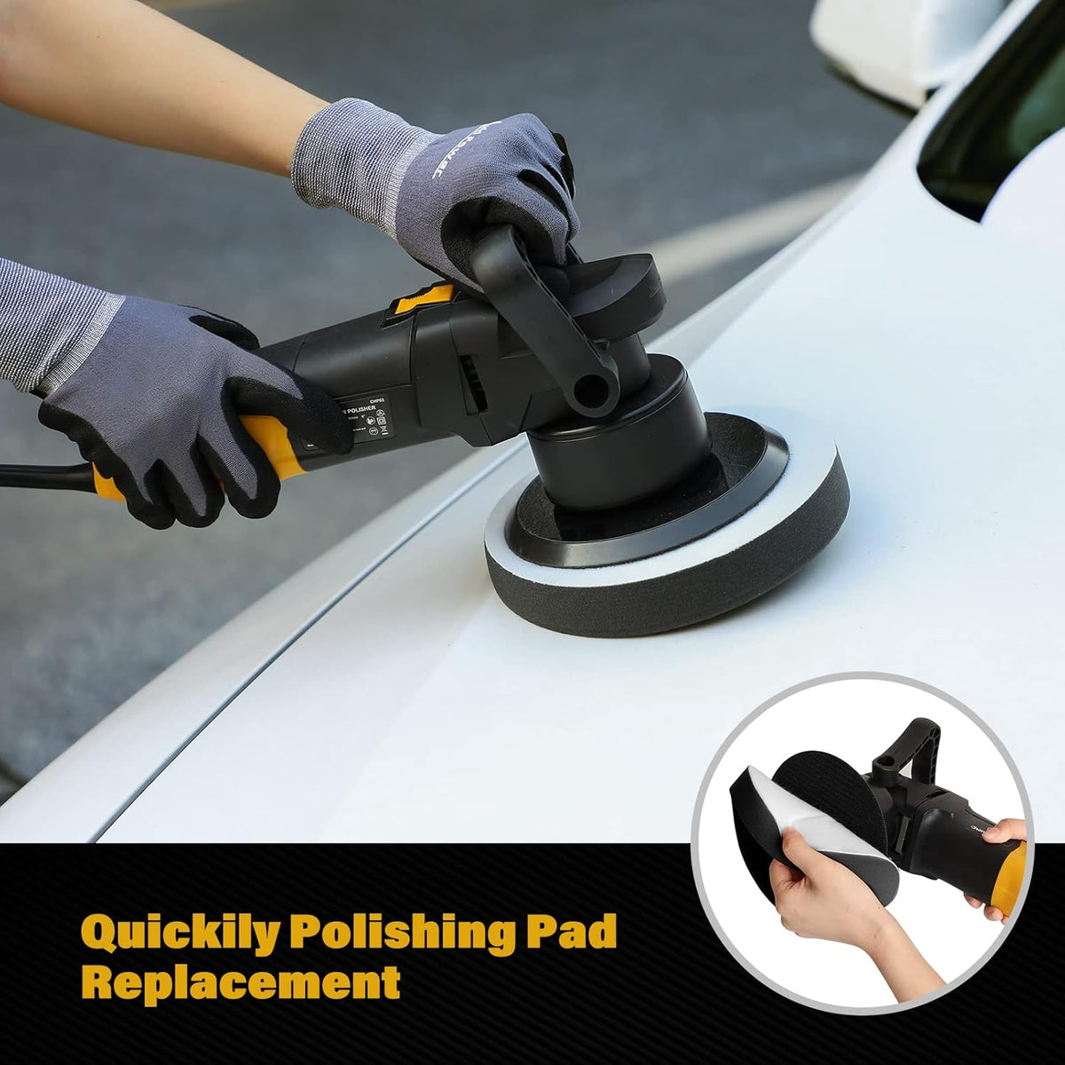 6 Inch Dual Action Buffer Polisher with Variable Speeds R2261