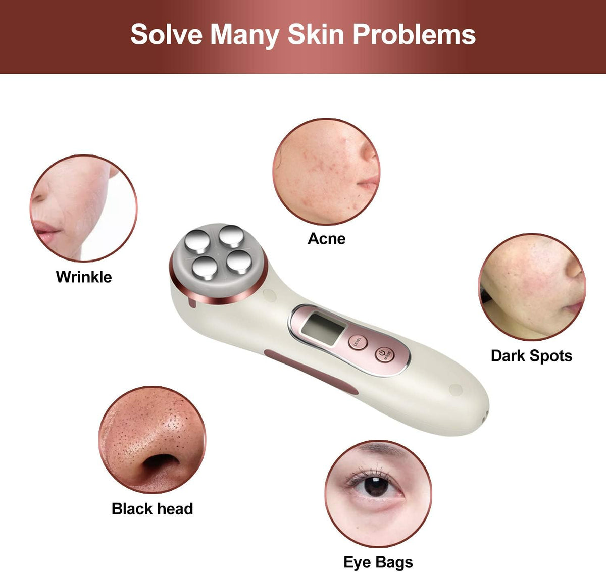 5 in 1 Facial Massager Micro-Current Recharable Device Q56947