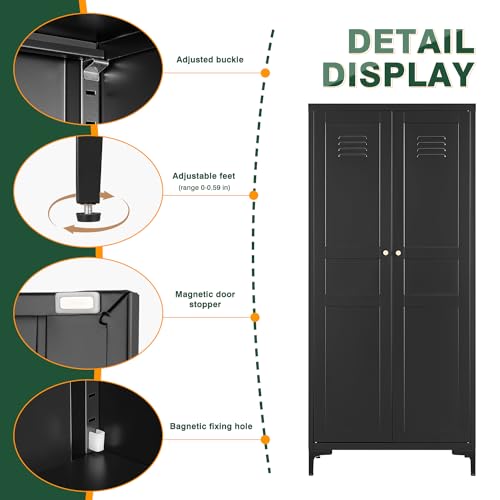 White Storage Cabinet with Doors and Adjustable Shelves Z246543