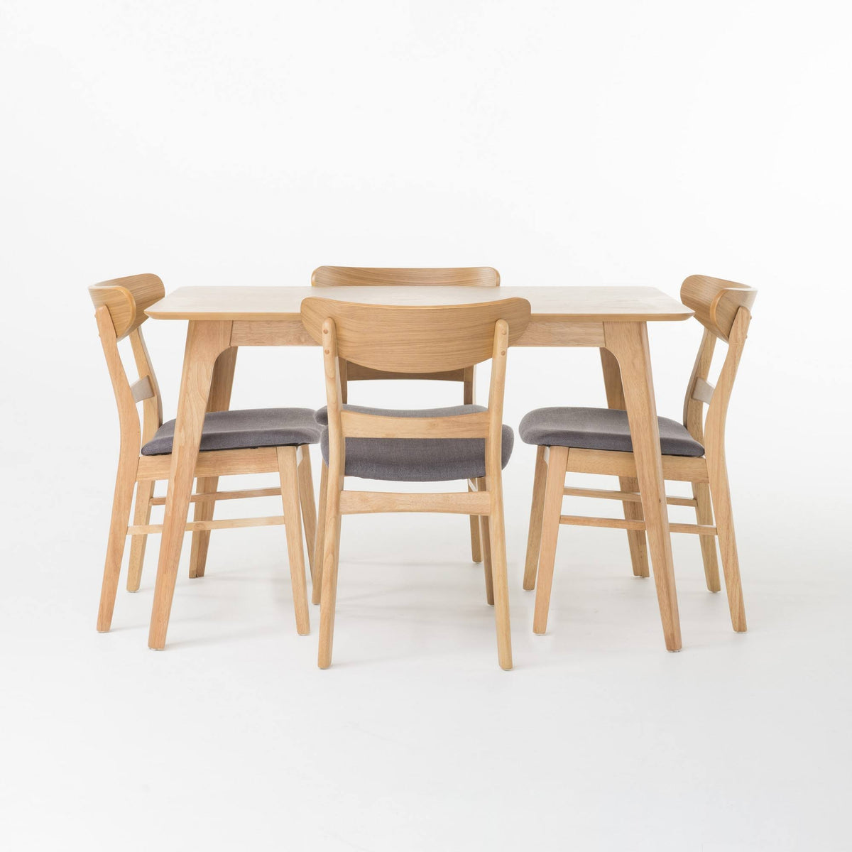 5pc Dining Set Oak Brown/Dark Gray I97466