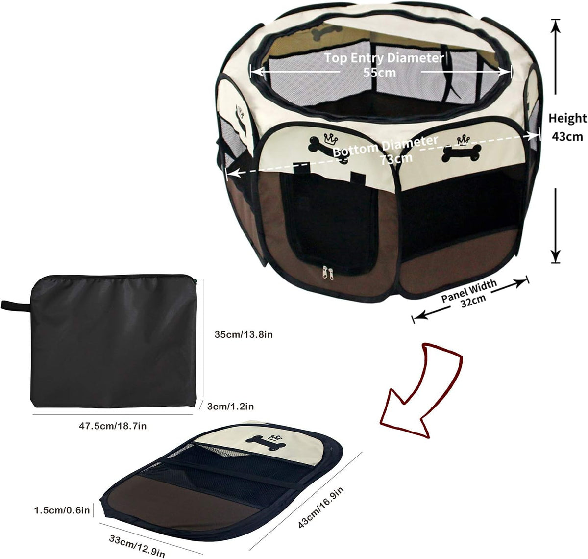 8-Panel Mesh Playpen B47719