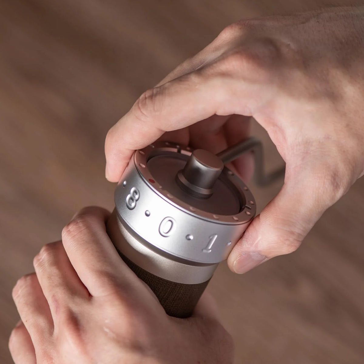 Silver Manual Coffee Grinder with Conical Burr U77480