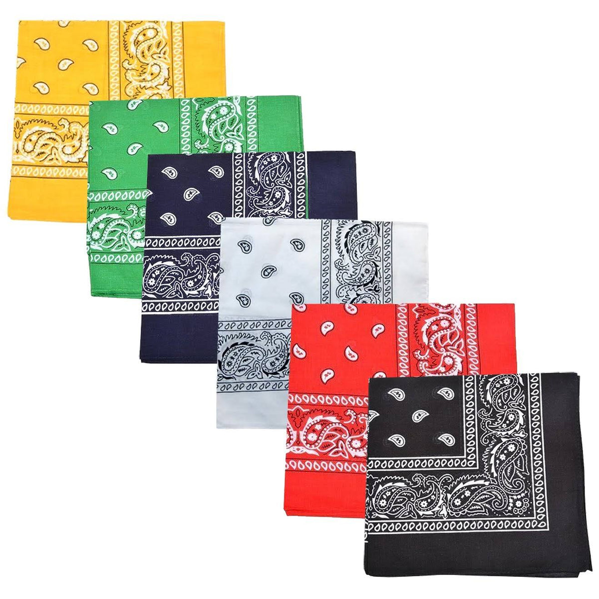 132 Pack Paisley 100% Polyester Bandanas (Black) D1249