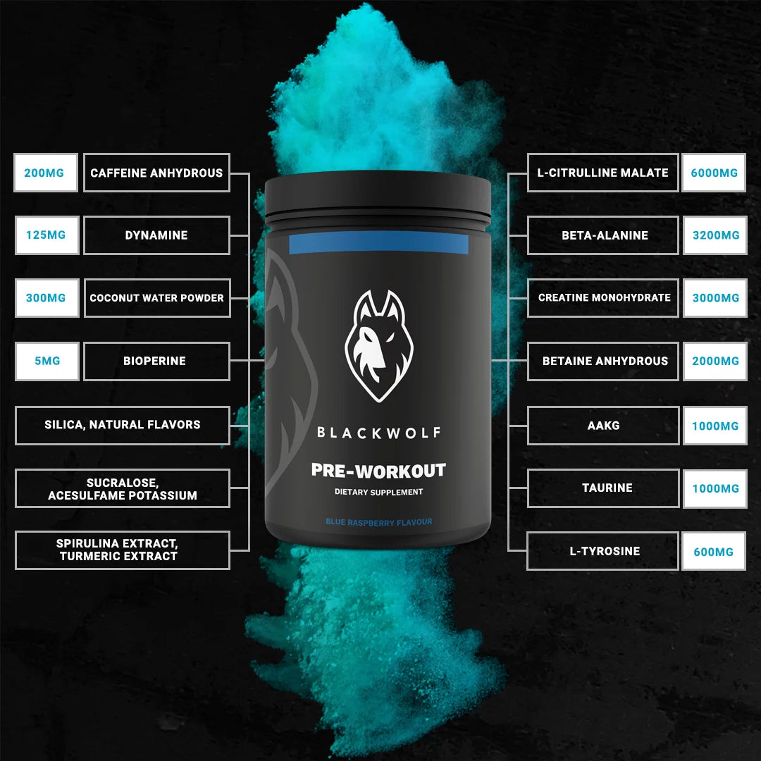 Pre Workout Powder Blue Raspberry 22 Servings G22601