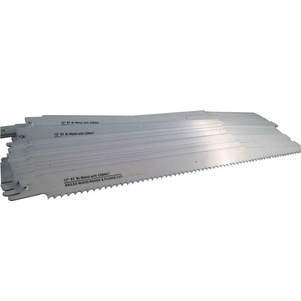 12 in. 6 TPI Bi-Metal Reciprocating Saw Blade, 50 Pack X300193