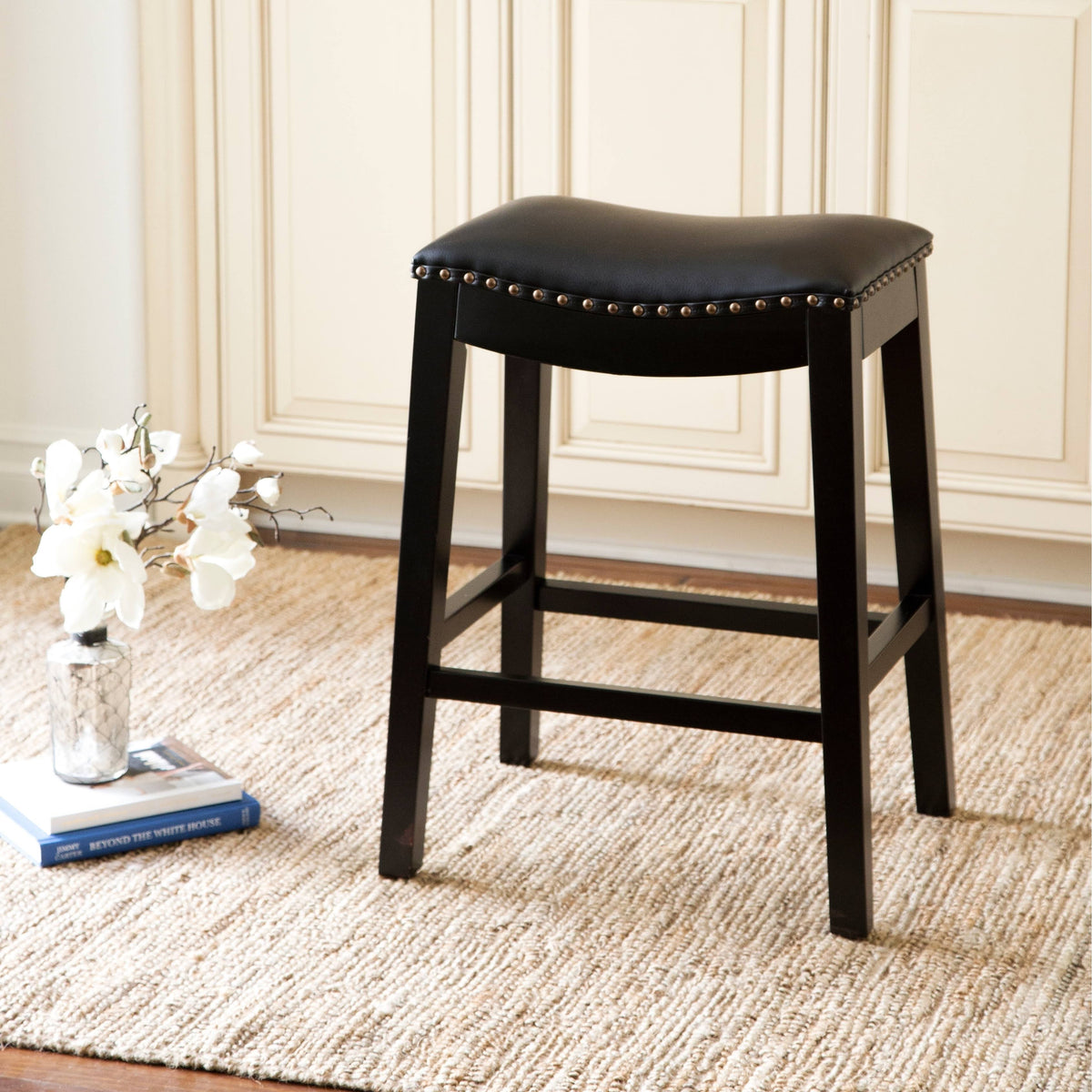 Red Bonded Leather Counter Stool X306