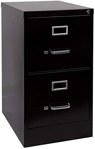2 Drawer Black Metal Vertical File Cabinet H697