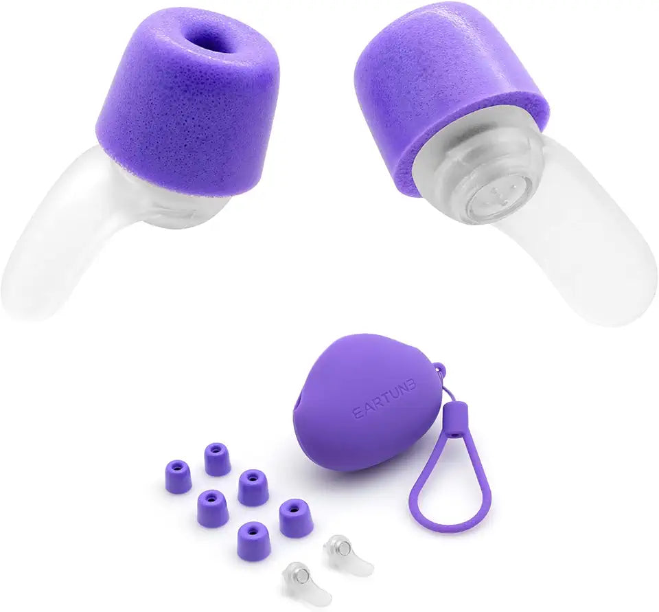 Live Foam Ear Plugs Memory Foam 23dB Noise Reduction Purple W1250