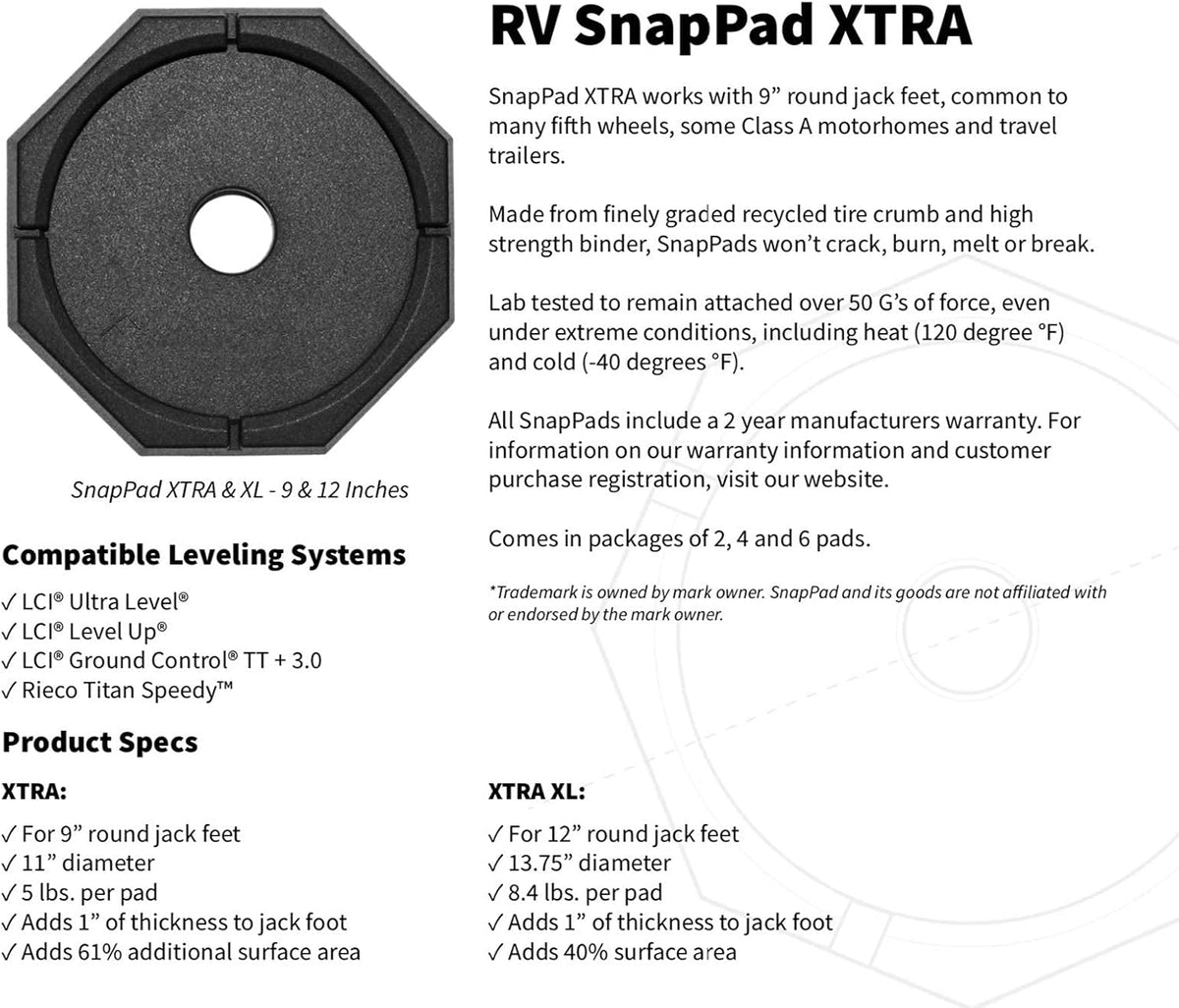 XL Lux 6-Pack RV Leveling Jack Pad K378883