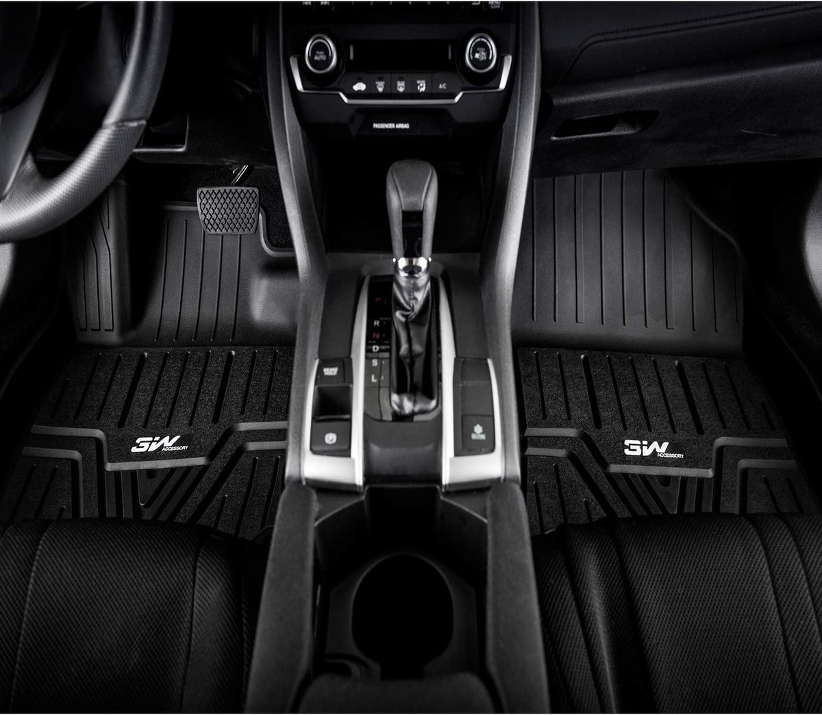 Black All Weather Heavy Duty TPE Car Floor Mats for Honda Accord 2018-2021 Front & Rear 2 Rows E2419