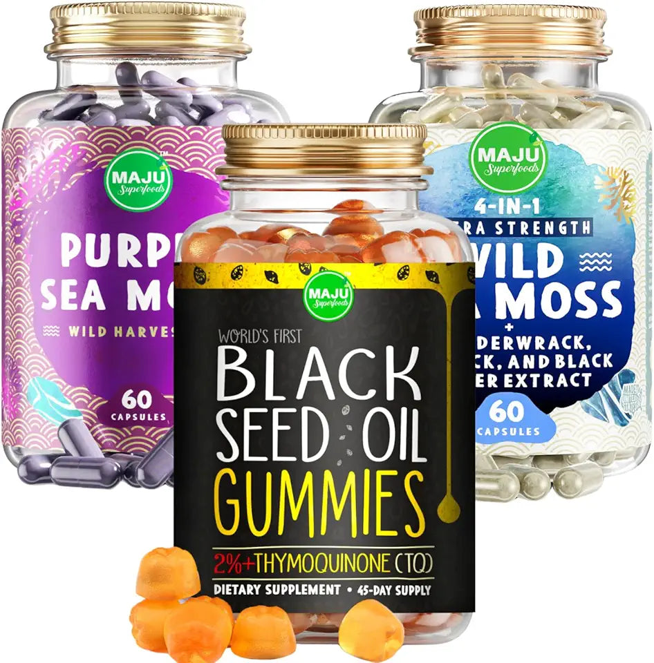 Black Seed Oil Gummies and Sea Moss Capsules O9917
