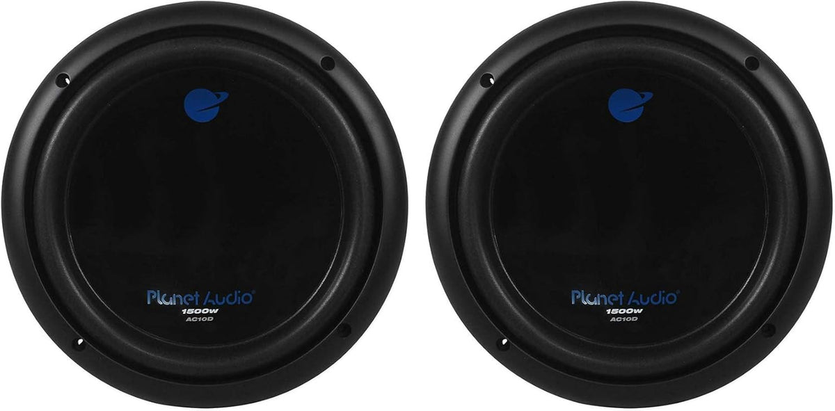 10 Inch 3000 Watt 4 Ohm Dual Voice Coil Car Audio Subwoofers, Black, Pair N469
