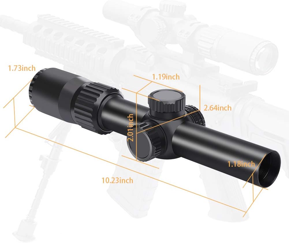 1-4x24 SFP Rifle Scope Red Illuminated Reticle Riflescopes Matte Black A868