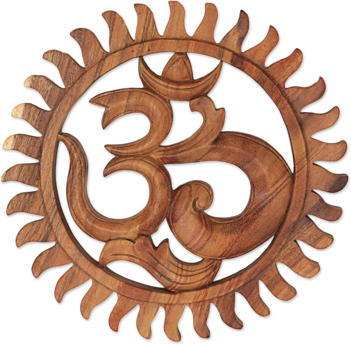 Brown Hand Crafted Suar Wood Relief Panel S857