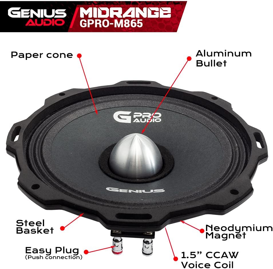 6.5 Midrange Speaker 300 Watts Max 4 Ohm 1 Speaker M699