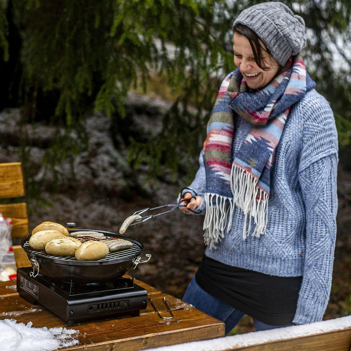 Portable Camping Gas Grill with Carrying Case W88532