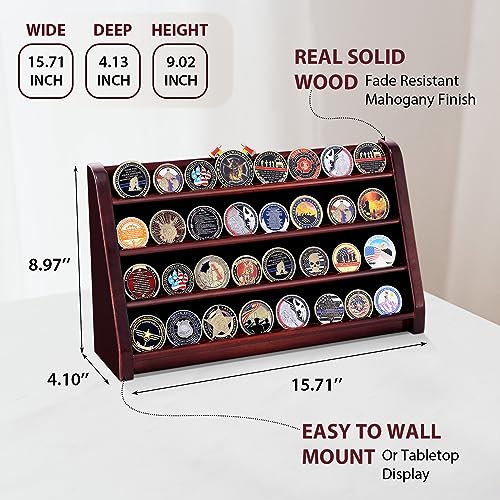 Black 5 Row Wooden Coin Display Case Holds 50 Coins E83866