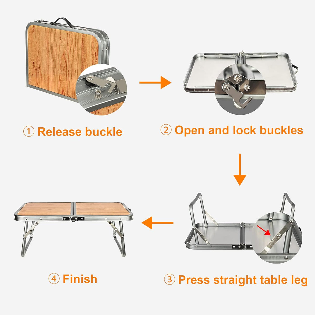 Folding Aluminum Camping Table H9802