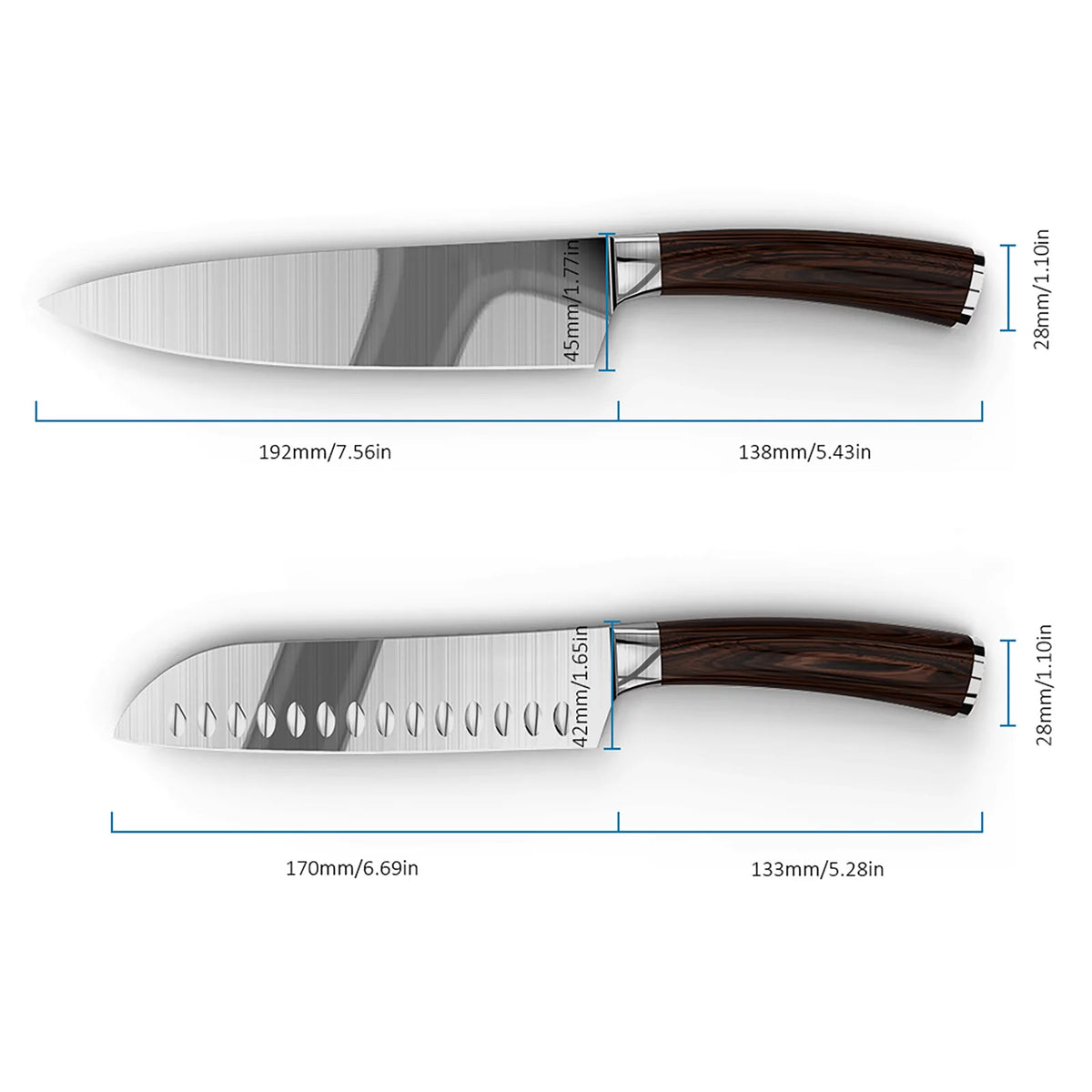 2 Piece Stainless Steel Kitchen Knife Set Z621253