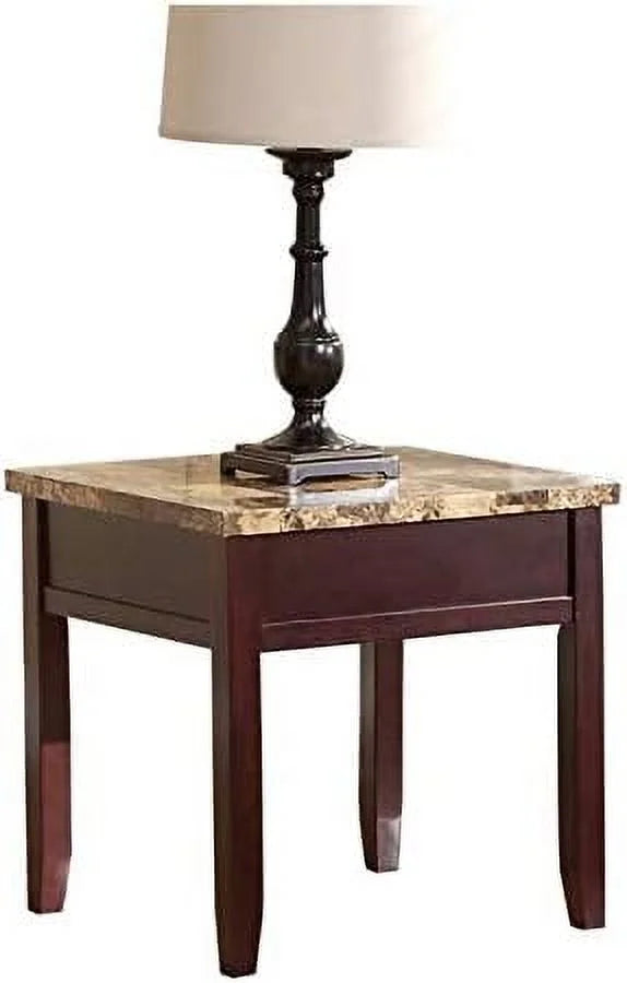 Faux Marble Top End Table D28847