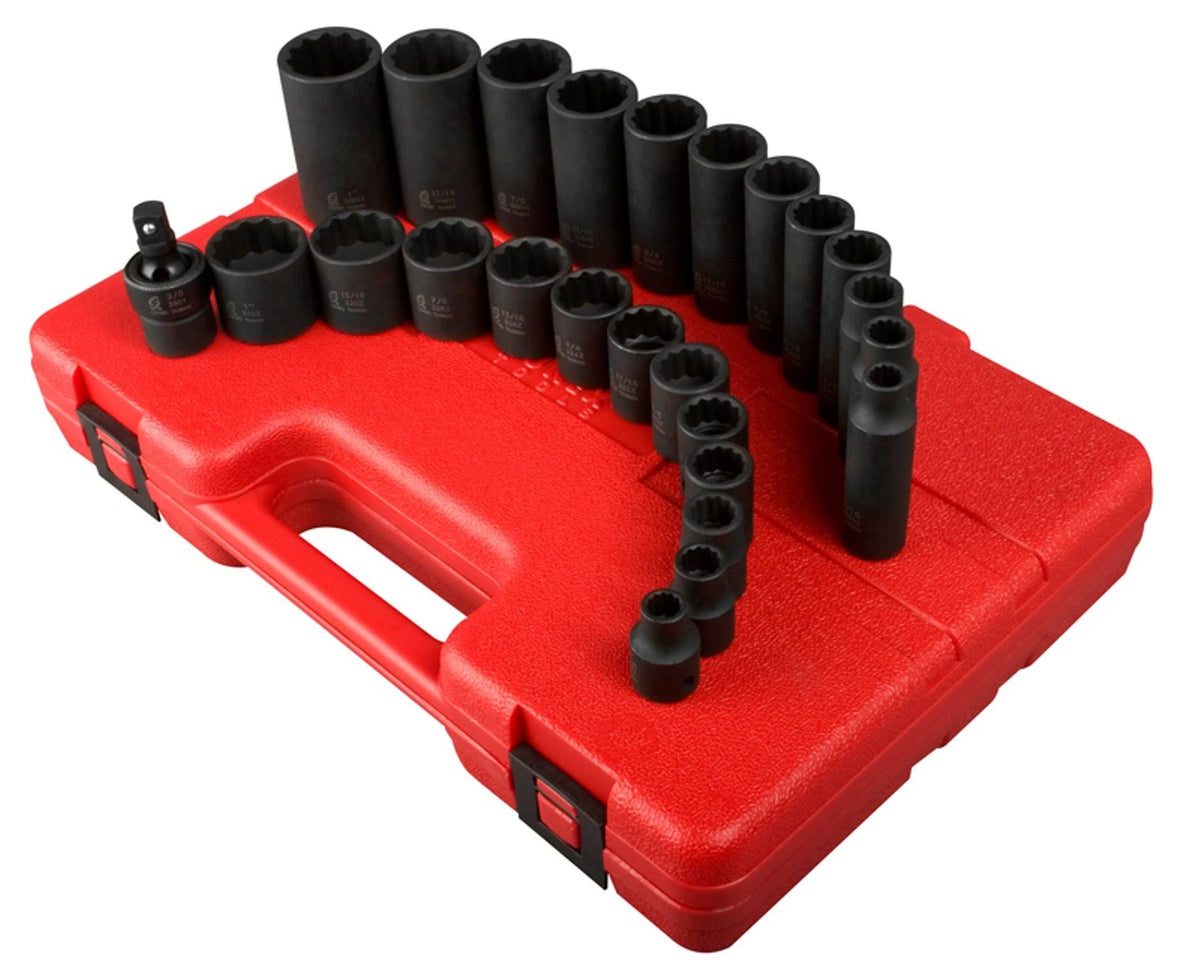 3/8" Drive 12-Point SAE Impact 25-Piece Socket Set T3485