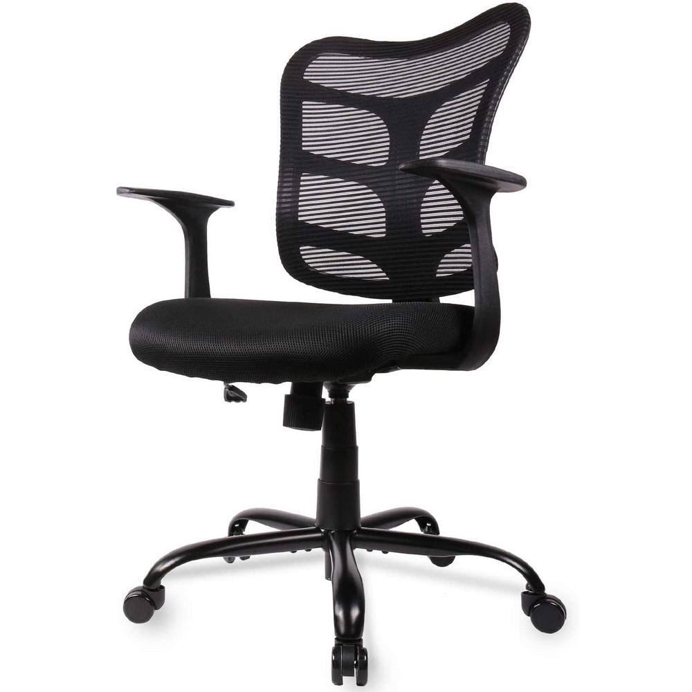 Black Ergonomic Mesh Office Desk Chair with Armrests C32918