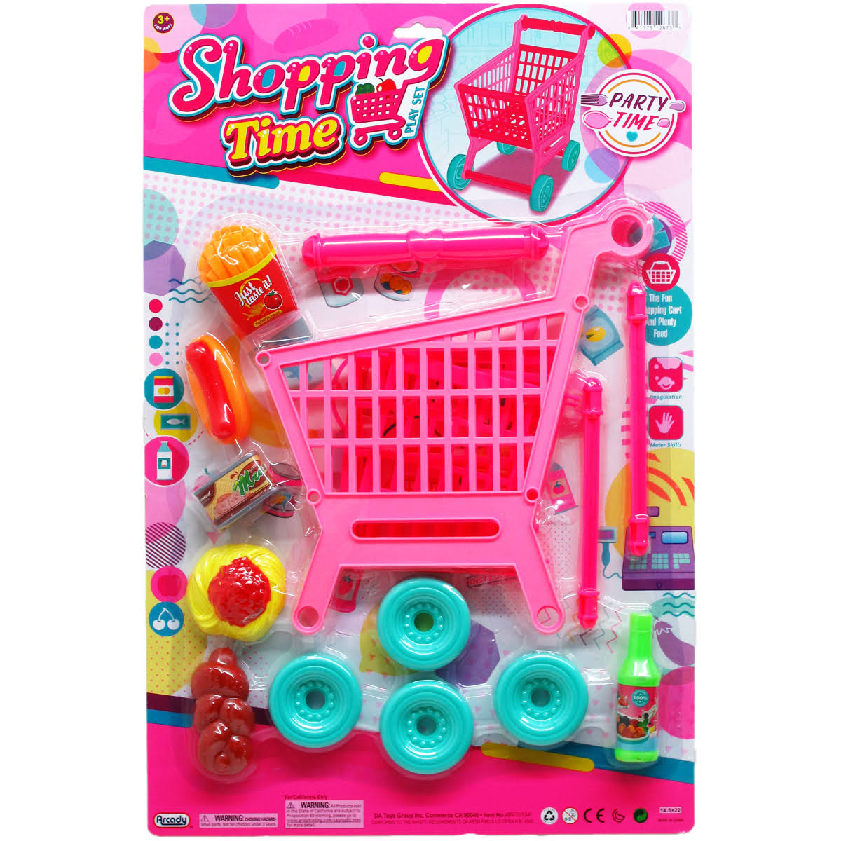 Pink 7 Piece Shopping Cart Play Set D50772