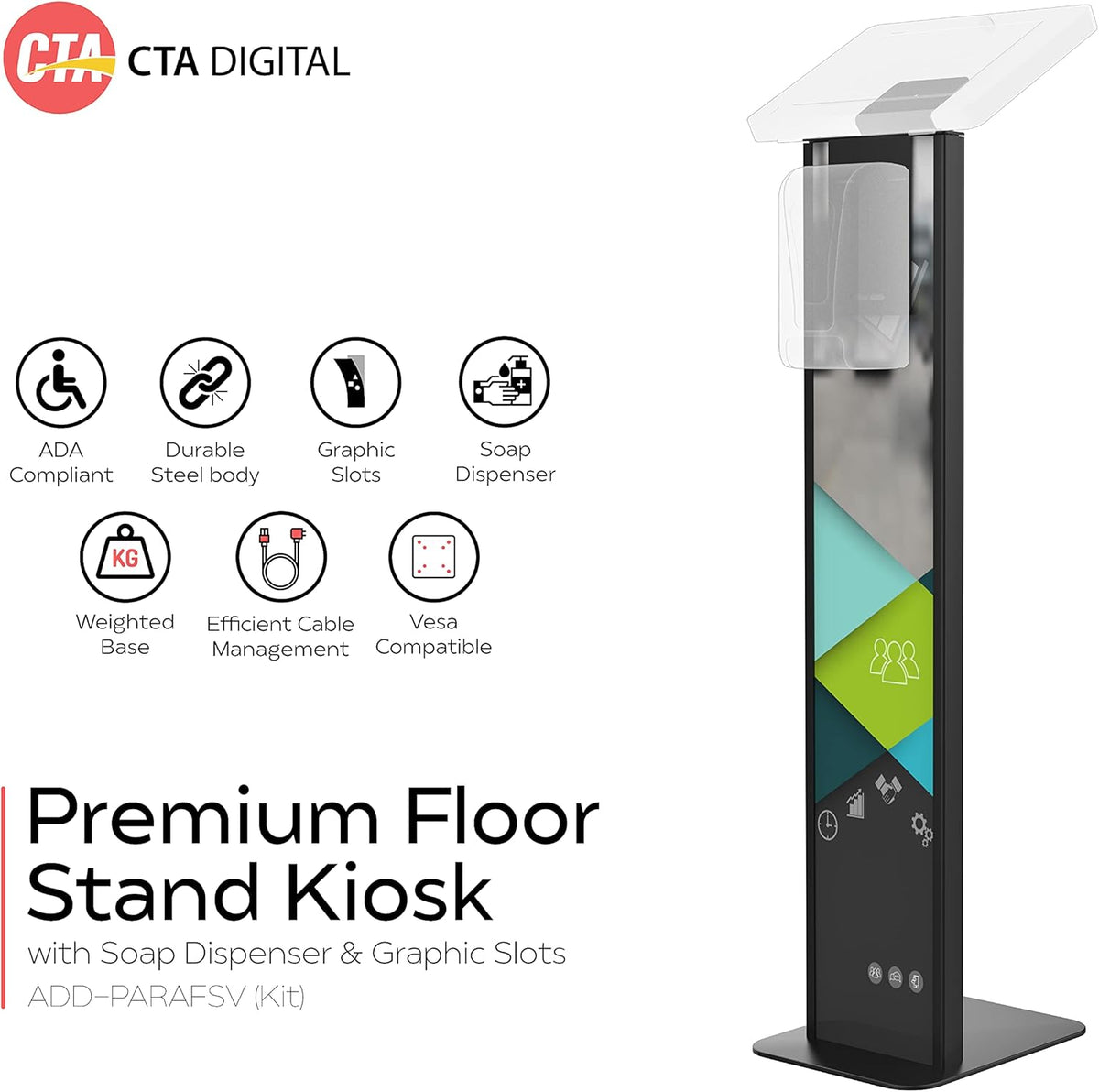 Black Floor Stand with Graphic Slots and VESA Plate C767