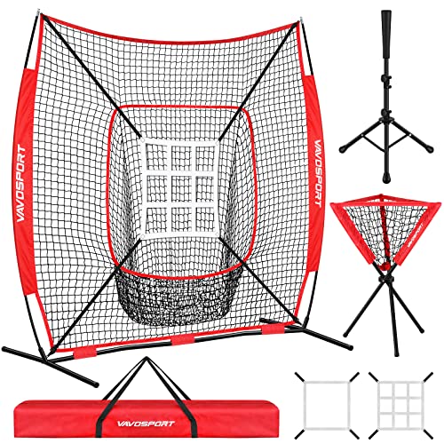 7x7' Baseball Net Set with Batting Tee and Ball Caddy K5733