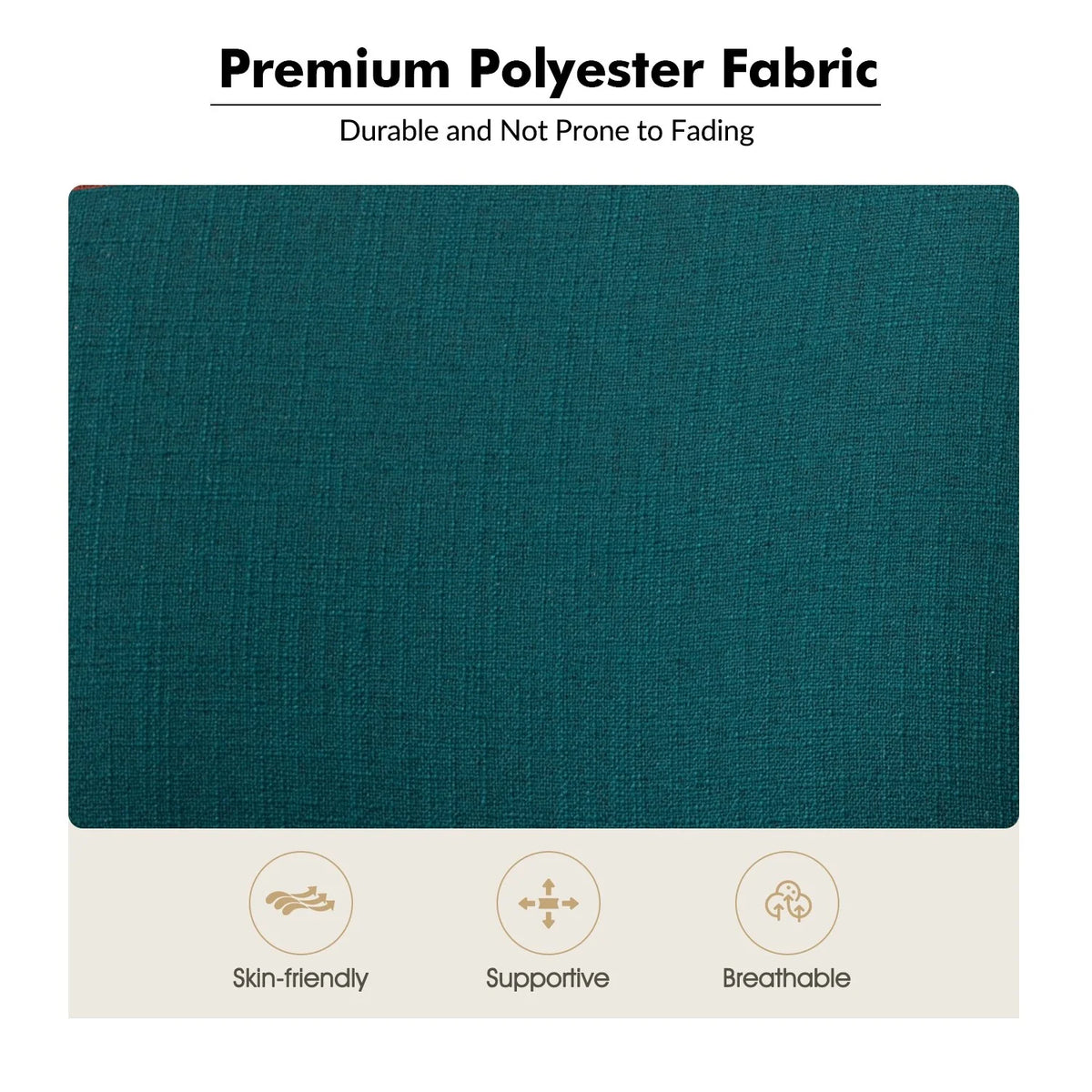 Teal Upholstered Accent Chair with Turned Wooden Legs and Nailhead Trim P888