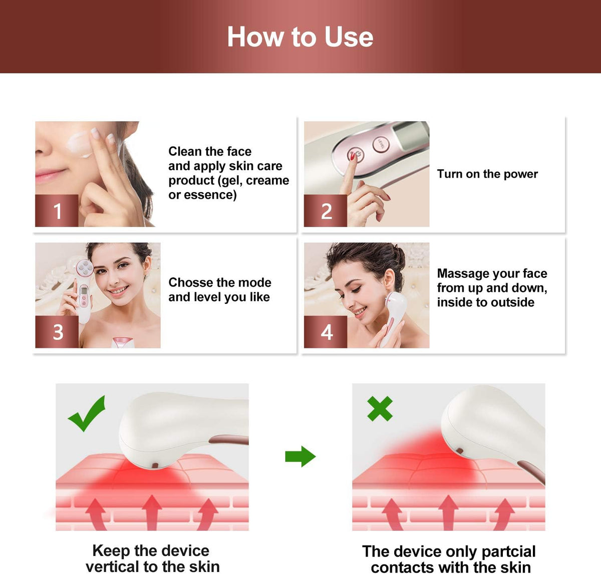 5 in 1 Facial Massager Micro-Current Recharable Device Q56947
