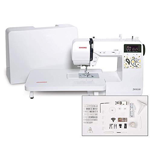 Computerized Sewing Machine with 100 Stitches, 7 Buttonholes, Hard Cover, Extension Table and 22 Accessories C753033