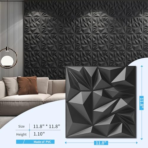 33-Pack 3D Wall Panels, White, 12 x 12 inch I64635